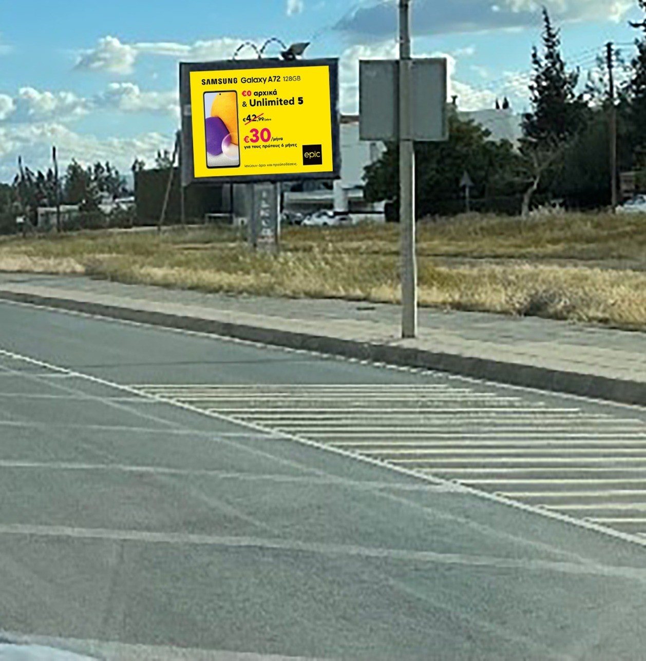 PISA roadside board on a city street